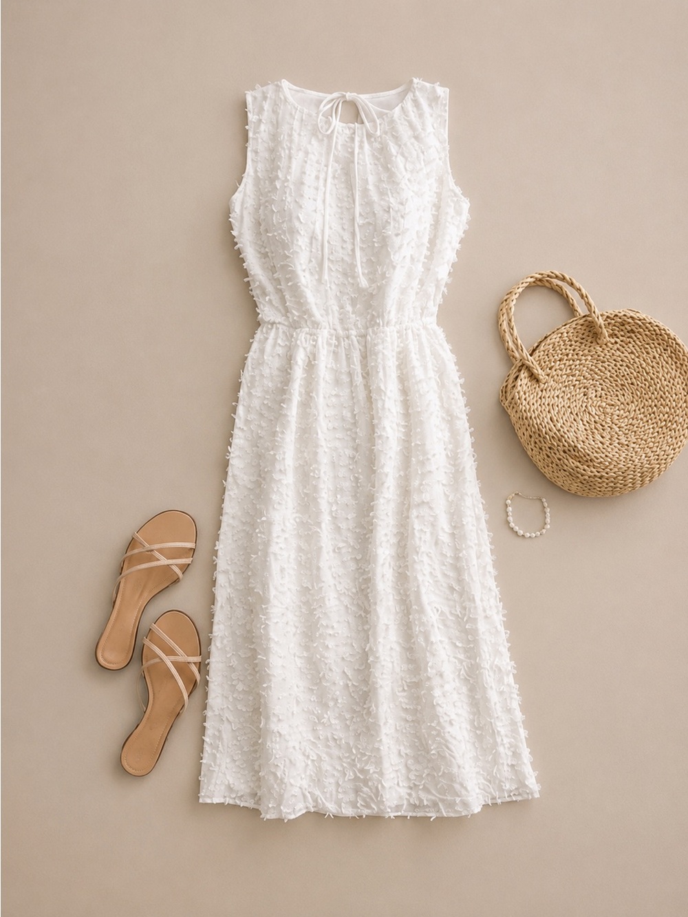 Love Bonito White Textured Midi Dress NWOT Open Back sorority Rush preference